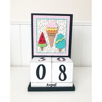 Picture of Foundations Decor Magnetic Block Countdown Calendar,August/Summer Treats