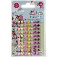Craft Consortium The Gift Of Giving Adhesive Pearls, Pack of 80