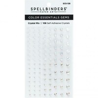 Spellbinders Color Essentials Gems, Crystal Mix - Pack of 108