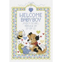Picture of Janlynn Welcome Baby Boy Counted Cross Stitch Kit, 7x10" - 14 Count