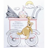 Picture of Tobin Baby Buggy Girl Cross Stitch Kit, 13"x15" - 14 Count