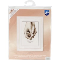 Picture of Vervaco Counted Cross Stitch Kit, 6.75"X10" - Hand In Hand On Aida