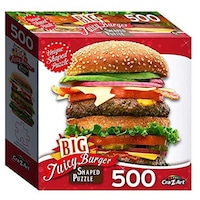 Picture of Cra-Z-Art Juicy Hamburger Big Shaped Jigsaw Puzzle, 27x12inch, Pack of 500pcs
