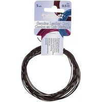 Picture of John Bead Dazzle It Genuine Leather Cord, .5mm, 5yds, Round Brown
