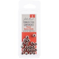 Picture of John Bead Stainless Steel Round Spacer Bead, 6mm, Pack of 20