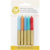 Picture of Wilton Assorted Gold Dipped Candles, Pack of 10