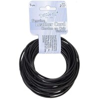 Picture of John Bead Dazzle It Genuine Leather Cord, 2mm, 5yds, Round Black