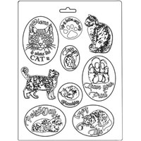 Picture of Stamperia Intl Soft Maxi Mould, Orchids & Cats, 8.5x11.5inch