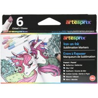 Artesprix Llc Pastels Iron-On-Ink Sublimation Markers, Pack of 6
