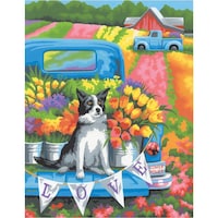 Picture of Dimensions Flower Power Dog Paint Works Kit, 11X14 In