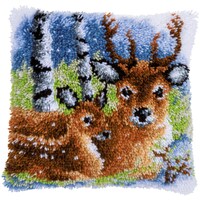 Picture of Vervaco Cushion Latch Hook Kit, Deer in the Snow, 16x16inch