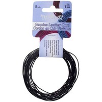 Picture of John Bead Dazzle It Genuine Leather Cord, 1mm, 5yds, Round Black