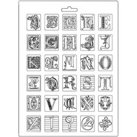 Picture of Stamperia Intl Soft Maxi Mould, Alphabet, Calligraphy, 8.5x11.5inch