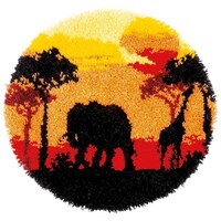 Picture of Vervaco Shaped Rug Latch Hook Kit, Round African Sunset, 22inch