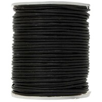 Picture of John Bead Dazzle It Genuine Leather Cord, .5mm, 27.3yds, Round Black