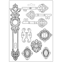 Picture of Stamperia Intl Soft Maxi Mould, Keys & Locks, Lady Vagabond, 8.5x11.5inch