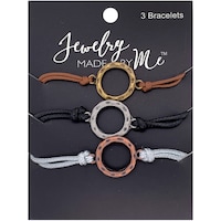 Jewelry Made By Me Leather Oval Bracelets, Pack of 3