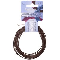 Picture of John Bead Dazzle It Genuine Leather Cord, 1mm, 5yds, Round Brown