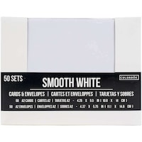 Picture of Colorbok A2 Cards with Envelopes, Smooth White, 4.375X5.75 In, Pack of 50