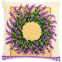 Picture of Vervaco Counted Cross Stitch Cushion Kit - Lavender Wreath
