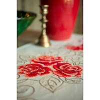 Picture of Vervaco Stamped Table Runner Embroidery Kit - Roses, 16x40inch