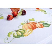 Picture of Vervaco Stamped Tablecloth Embroidery Kit - Pumpkins, 32x32inch
