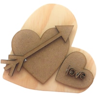 Picture of Foundations Decor Interchangeable O Wood Lovely Hearts Shape