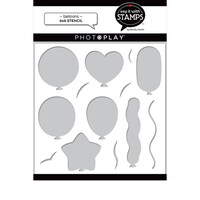 Picture of PhotoPlay Say It with Stamps Stencil, Balloons, 6x6inch