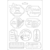 Picture of Stamperia Intl Soft Maxi Mould, Music & Tag, Passion, 8.5x11.5inch