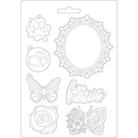Stamperia Intl Soft Maxi Mould, A5, Frame & Butterfly, Circle Of Love