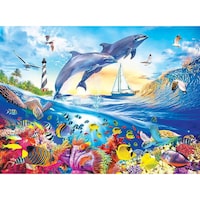 Picture of Kodak Premium Jigsaw Puzzle, Playful Summer Dolphins, 20x27inch, 1000pcs