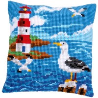 Picture of Vervaco Counted Cross Stitch Cushion Kit - Lighthouse and Seagulls