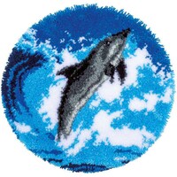 Picture of Vervaco Shaped Rug Latch Hook Kit, Round Dolphin, 22inch