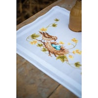 Picture of Vervaco Stamped Table Runner Embroidery Kit - Nesting Bird, 16x40inch