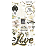 Picture of Simple Stories Happily Ever After Chipboard Stickers, 6x12inch