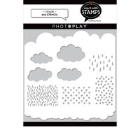 Picture of PhotoPlay Say It with Stamps Stencil, Clouds, 6x6inch
