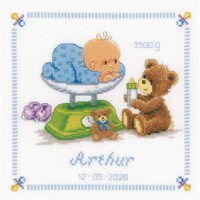 Picture of Vervaco Counted Cross Stitch Kit - Baby & Bear, Pack of 14