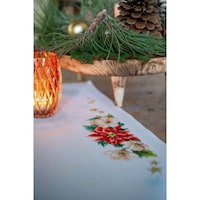 Picture of Vervaco Stamped Tablecloth Embroidery Kit - Christmas Flower, 32x32inch