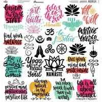 Picture of Reminisce Custom Cardstock Stickers, Namaste, 12x12inch