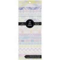 Picture of Memory Box Paper Pad, Spring Plaid Slim with Gold Foil, 3.5x8.5inch, 24Packs