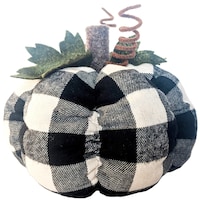 Picture of Foundations Decor Plaid Pumpkin Tiered Tray, Black
