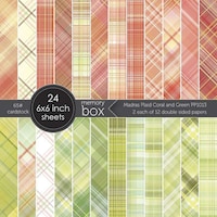 Picture of Memory Box Paper Pad, Madras Plaid Coral, 6x6inch, 24Packs