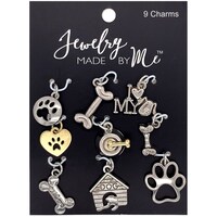 Picture of Jewelry Made By Me Charms - Silver Dog, Pack of 9