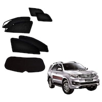 Picture of Kozdiko Zipper Magnetic Car Sunshades Curtain for Toyota Fortuner, Black, 7Pcs