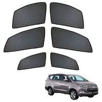Picture of Kozdiko Half Magnetic Sunshades Curtain for Toyota Innova Crysta, Black, Set of 6