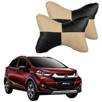 Kozdiko Square Chess Design Car Seat Pillow for Honda WRV, Black & Beige, Set of 2