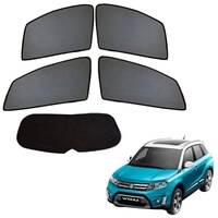 Picture of Kozdiko Car Half Magnetic Sunshades Curtain with Dicky for Maruti Suzuki Vitara Brezza, Black, 5 Pcs