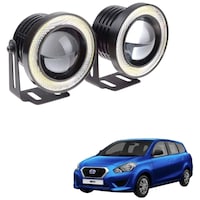 Picture of Kozdiko LED Fog Light COB with Angel Eye Ring for Datsun Go Plus, White, 15 Watt, Set of 2