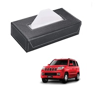 Kozdiko Car Tissue Box Holder with 200 Sheets for Mahindra TUV-300, Small, Grey
