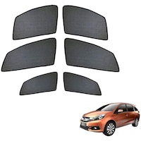 Picture of Kozdiko Car Half Magnetic Sunshades Curtain for Honda Mobilio, Black, Set of 6